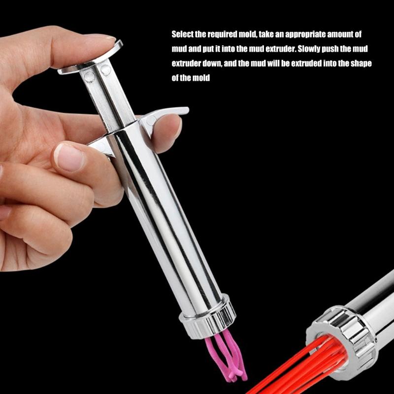 Clay Press Clay Extruder Fondant Press with 20 Tips Cake Decorating Tool Set Sugar Pastes Extruder Rotary Mold Tool Set