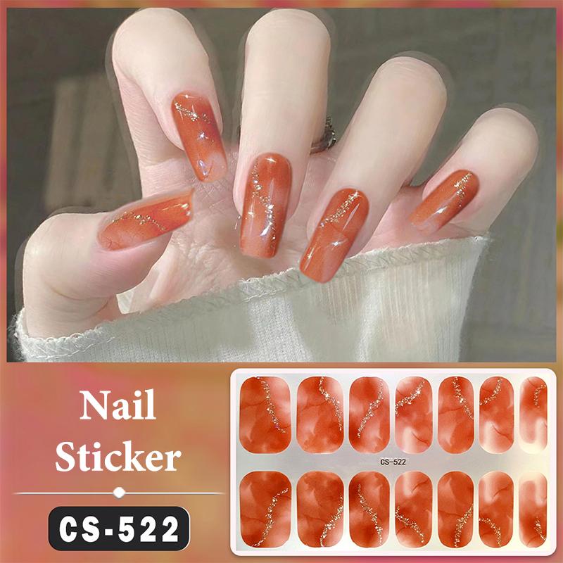 Bez lampy do utwardzania Wodoodporne naklejki na paznokcie Pełne krycie Naklejki na paznokcie Mocne i niełatwe do odpadnięcia 14 paznokci/zestaw Wielokolorowe plastry na paznokcie
