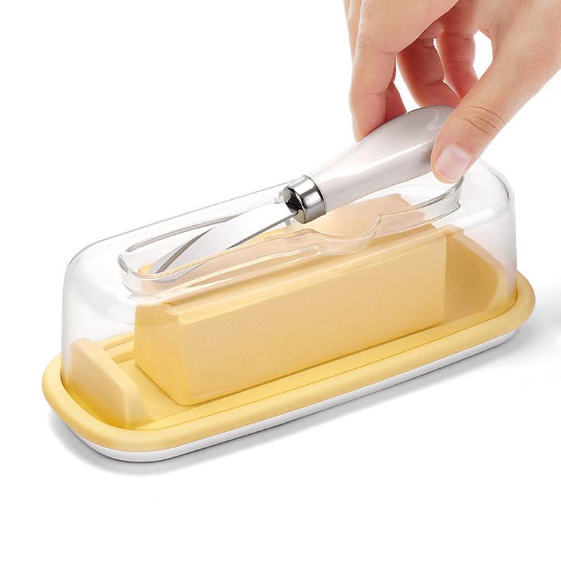 Butter box preservation box rectangular plastic container with knife cutting butter storage box storage and storage box