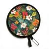 Polyester Handheld Folding Fan Summer Mini Folding Fan Portable Round Foldable Fan  Men Women