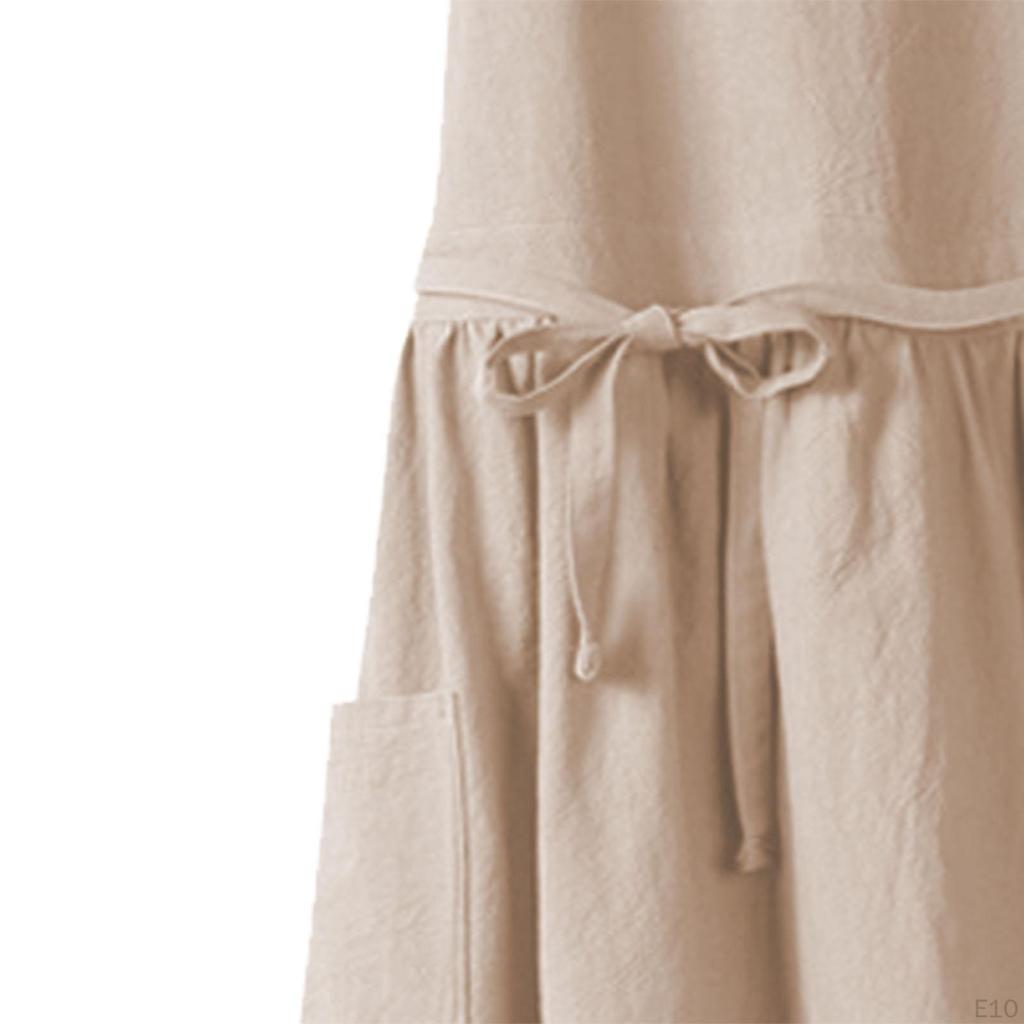 Chef Apron Cotton Kitchen Crew Neck Gardening with Pockets for Home Garden