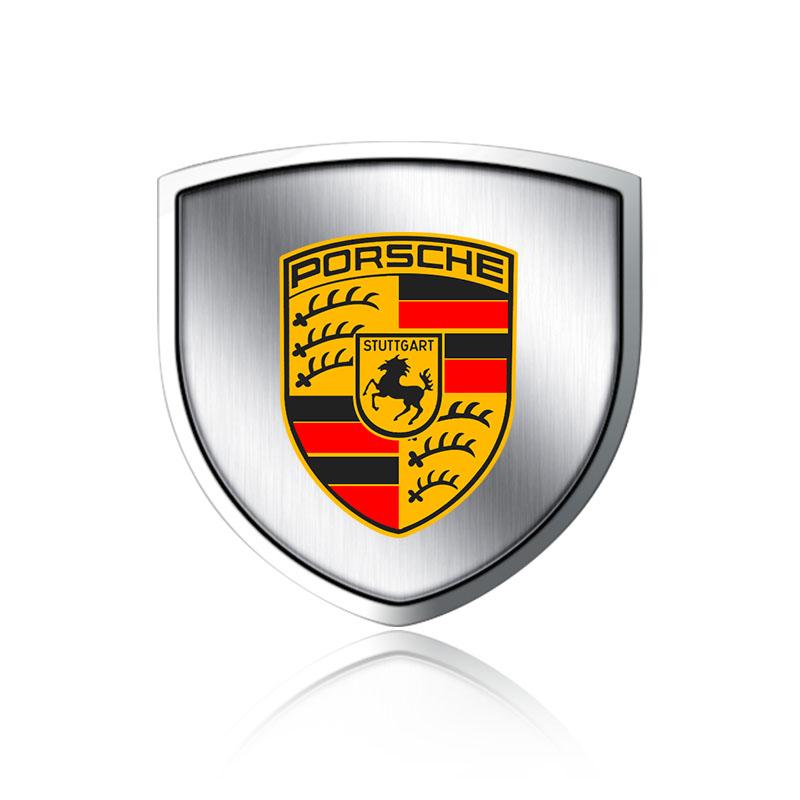 1Pcs 3D Metal Auto Door Shield Emblem Car Body Badge Sticker Styling For Porsche Boxster Cayenne Panamera Macan Cayman 911 918 996 917 991