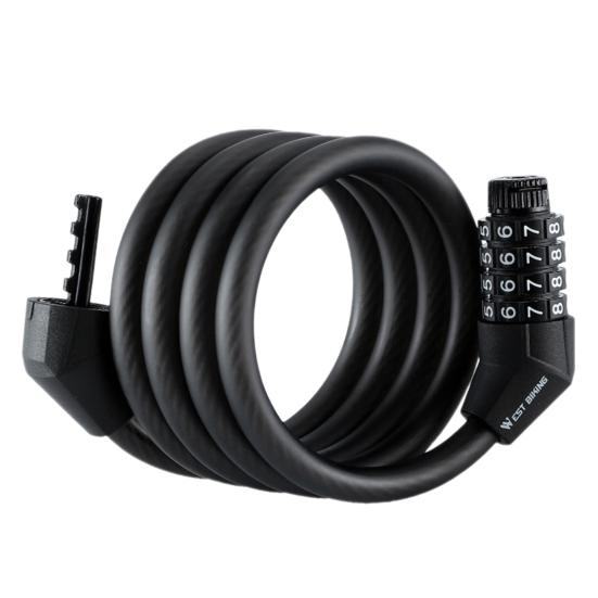 Bike Cable Combination Lock 4-Digit Password Anti-theft Bicycle Lock Cable Lock with Zinc Alloy Core for MTB Road Bike Scooter