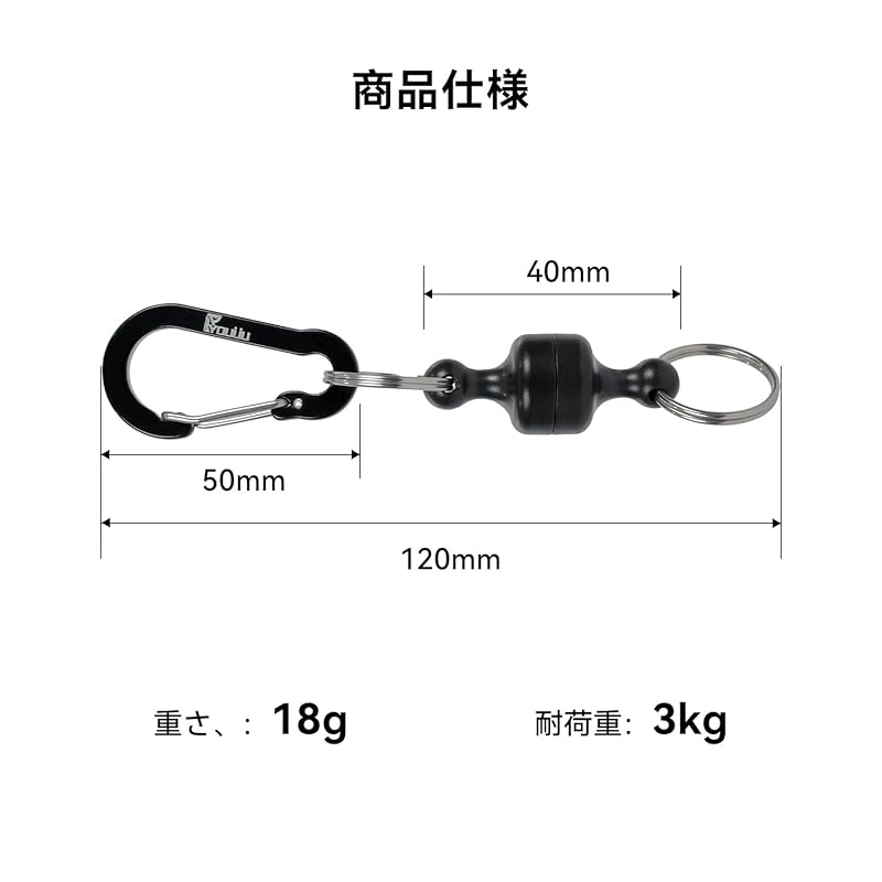 Ryouiju magnetic releaser Load capacity 4kg magnetic net release super strong magnet landing net hanging small items Fall prevention outdoor camp