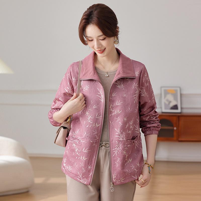 

2026 Stylish Spring & Autumn Jacket - Plus Size Thin Windbreaker for Middle-aged & Elderly Women 5XL (150-165 lbs)