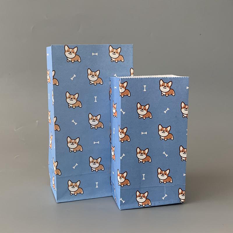 Small Floral Polka Dot Candy & Gift Paper Bag (Handle-Free, Flat Pocket for Cosmetics & Wedding Favors)