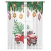 Camion de Crăciun Brad de Crăciun Perdele din Tul Perdea pentru Ușa Bucătăriei Voal Transparent Șifon Perdele de Crăciun pentru Living