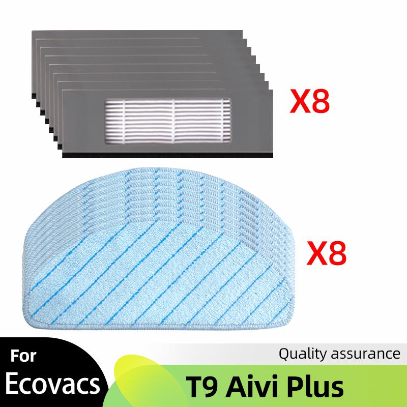 Fit For Ecovacs Debot T9 Aivi Plus Main Side Brush Hepa Filter Mop Cloths Rag Dustbin Dust Box Replacement Accessory