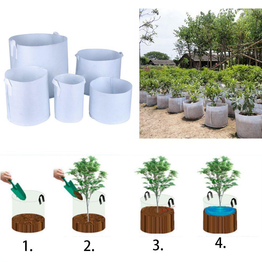 Eco-friendly Aeration Container Thickening Grow Bag Round Fabric Pots Root Container Plant Pouch