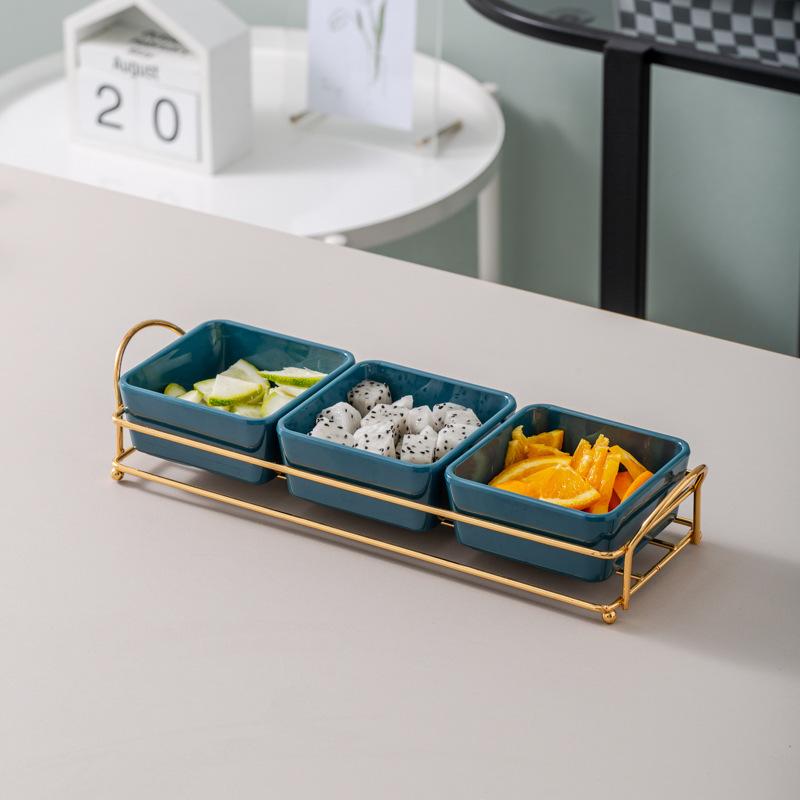 Ktv Clubhouse Fruit Plate Melamine Bar Muscle Foot Four Or Six Gongge Snack Plate Grid Barbecue Cold Vegetables Snack Plate Plate Plate