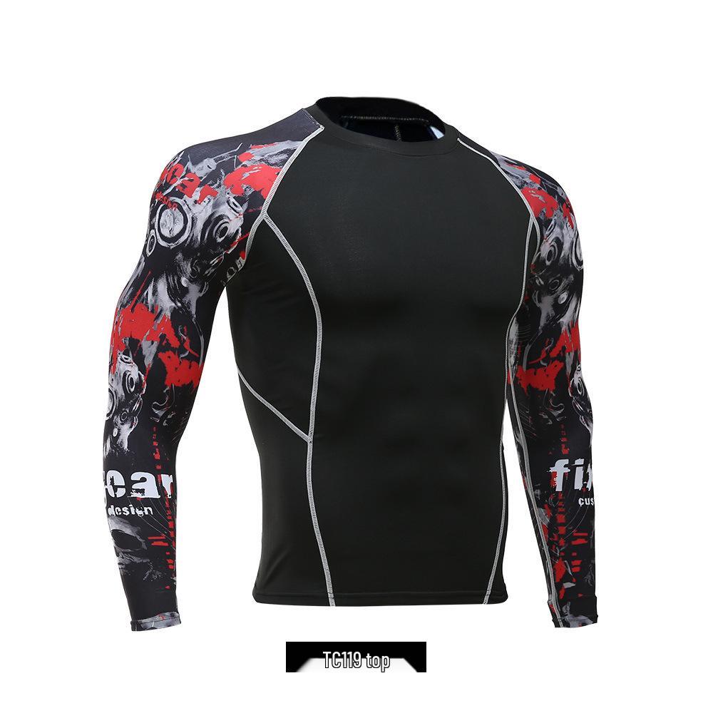 Men's Quick-Dry High-Elastic Long-Sleeve Cycling and Fitness Shirt