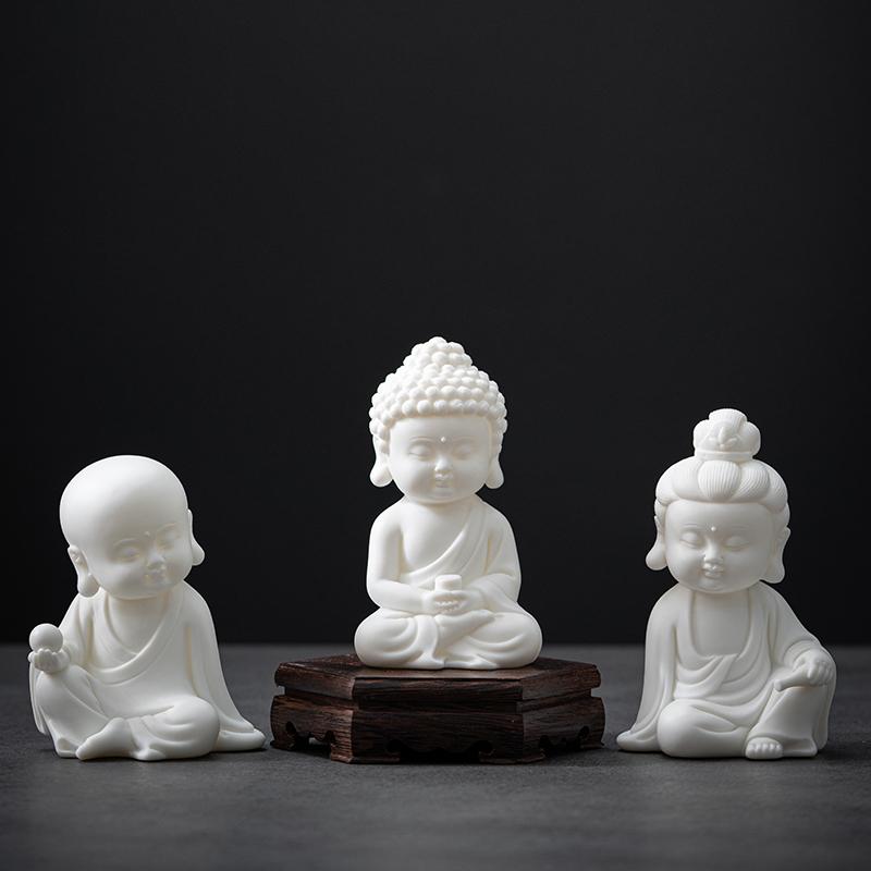 Zen Style Great Sun Tathagata Buddha Ornament Home Ceramic Buddha Statue Car Buddha Tea Pet Decoration Gift