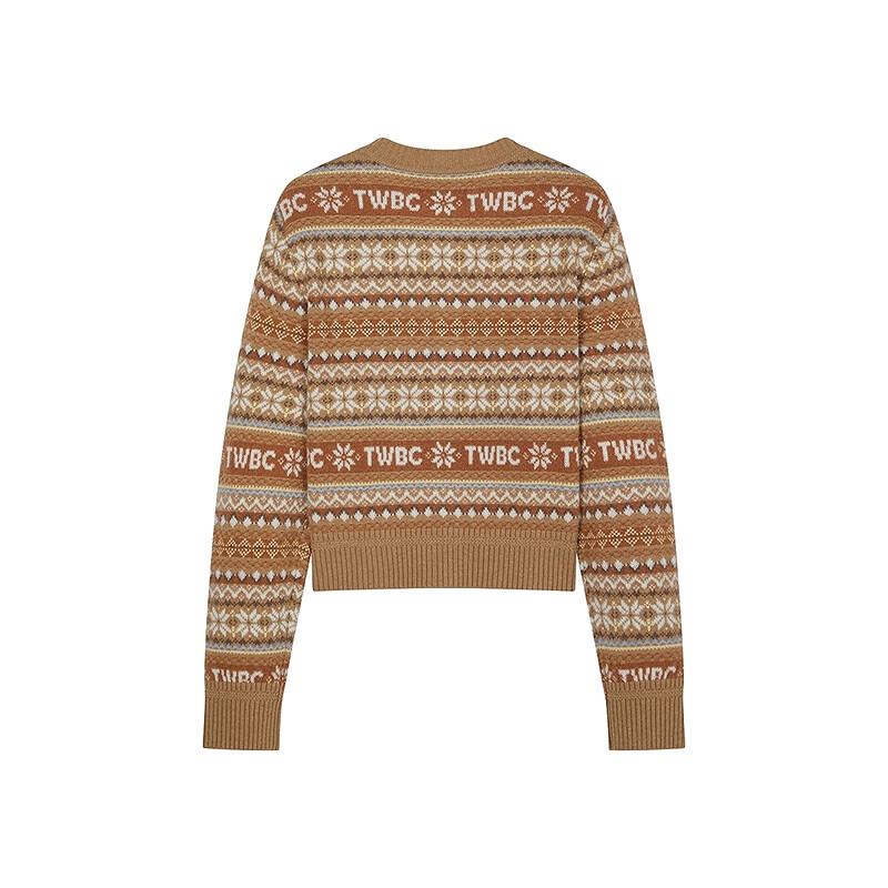 Teenie Weenie Women's Fair Isle Jacquard Round Neck Knit Cardigan