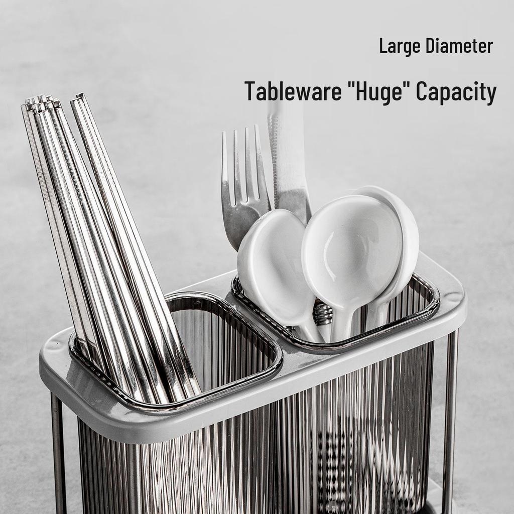 High-Grade Kitchen Chopstick Holder: Modern Storage Shelf & Draining Basket