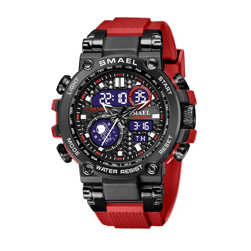 SMAEL 8093 Tactical Digital Large dial Multi functional Alloy Dual Display Waterproof Men's Sports Electronic Watch