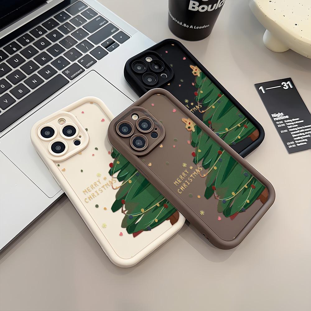 Etui na telefon świąteczny do iPhone 11 13 12 14 15 16 Pro Max XR XS Samsung A15 A55 A05 Redmi 12 13C OPPO A16 A18 A60 Reno 11 Vivo Y17S Y12 infinix note