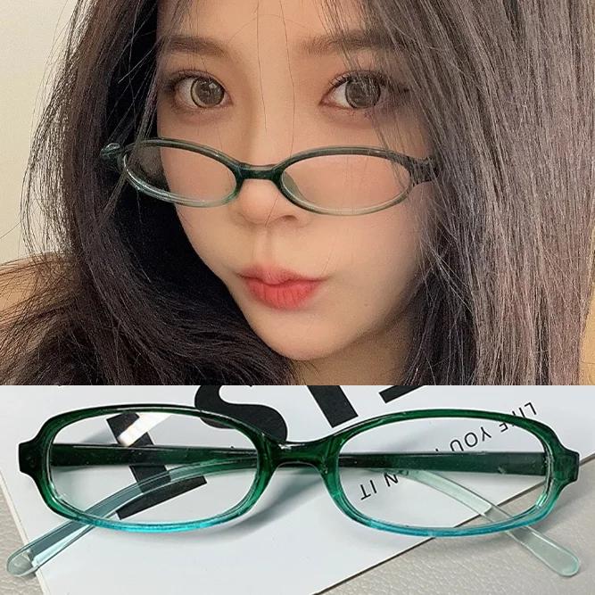 

Y2K Women Retro Glasses Girls Red Green Frame Anti-Blue Eyeglasses Comfortable Driving Oval Frame Eyewear Fashion Accessories