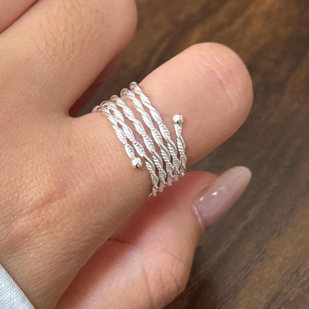 Women's Minimalist Multi-layer Cable Knit Adjustable Ring – Versatile, Trendy, Niche Design