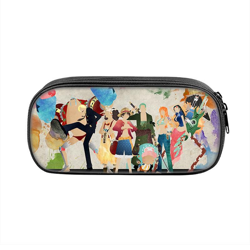 One Piece Monkey D. Luffy Pattern Pencil Case Makeup Bag Pen Bag Student Big Capacity School Supplies Zipper Pencil Pouch