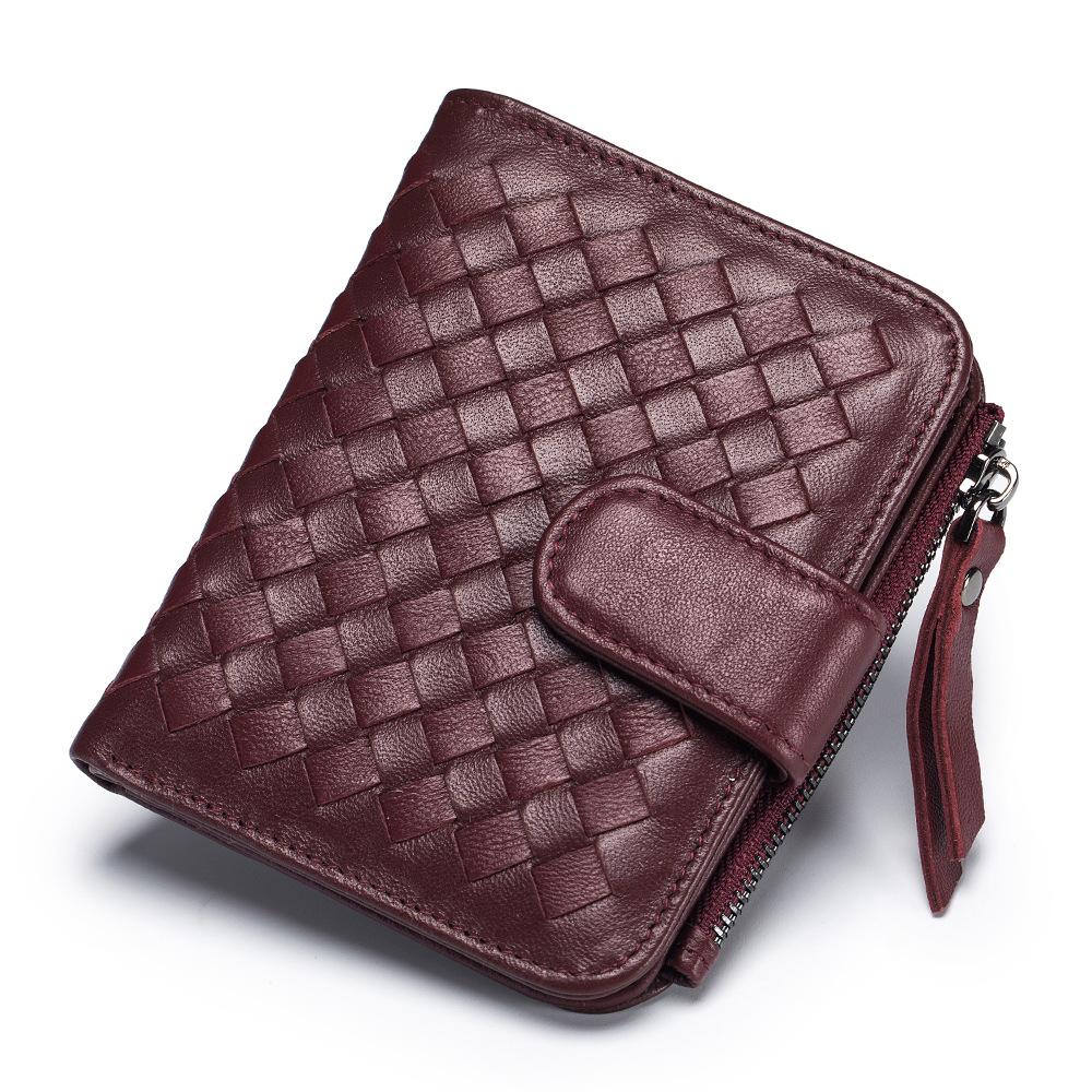 

Новый короткий женский кошелек для денег классический плетеный маленький кошелек многофункциональный ультратонкий кошелек для мелочи