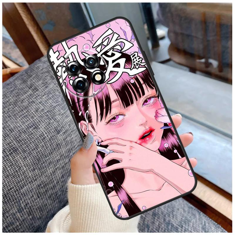 Cartoon Girl Aesthetic Case For OnePlus 15 13 12 11 10 9 Pro 13R 13T 12R 10T 8T Nord CE 5 2 3 4 Lite N20 N30 Coque