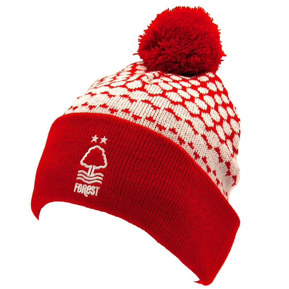 Nottingham Forest FC Knitted Turn Up Bobble Hat