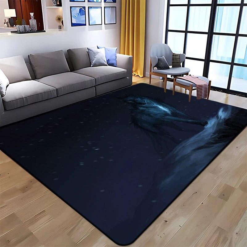 Best Selling Wolf Art Printed Carpet for Living Room Large Area Rug Soft Mat E-sports Chair Carpets Alfombra Gifts Dropshopping