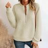 Women's Fashionable Long-sleeved Pullover Solid-color Top
