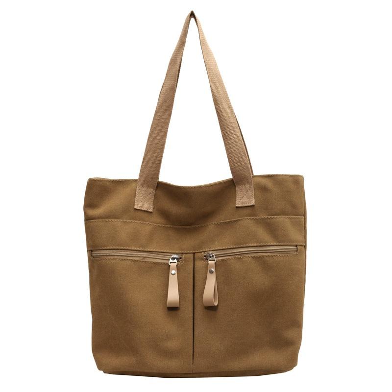 

Женская холщовая сумка большой емкости, сумка на плечо, портативная большая сумка хаки