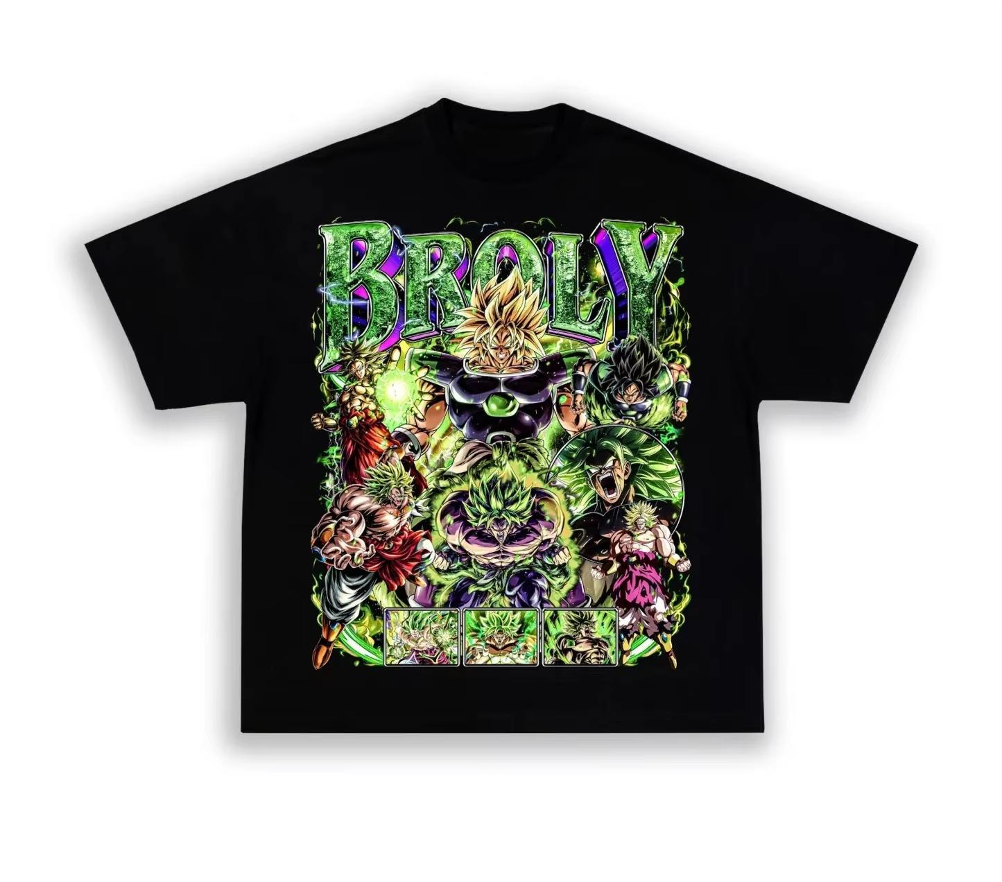 

2026 new Dragon Ball Anime Broly TShirt Harajuku Men Cotton Fitness Retro Streetwear Loose Oversized Women Short Sleeve Casual 4XL