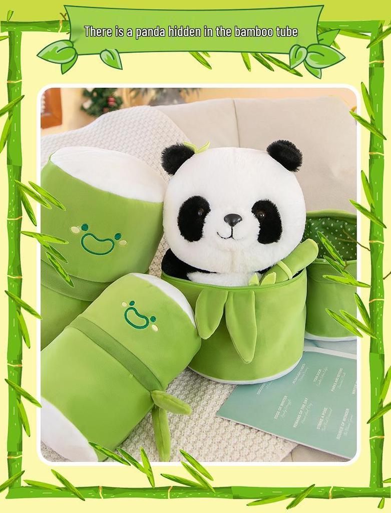Bamboo Panda Plush Toy: Cute Floral Stuffed Animal Sleep Companion & Cloth Doll - Ideal Children's Birthday Gift for Girls