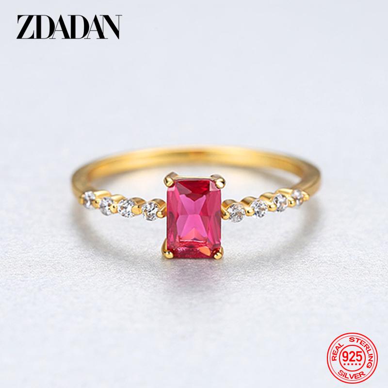 925 Sterling Silver Fashion Zircon Ring for Women Simple Luxury Wedding Jewelry Party Gift