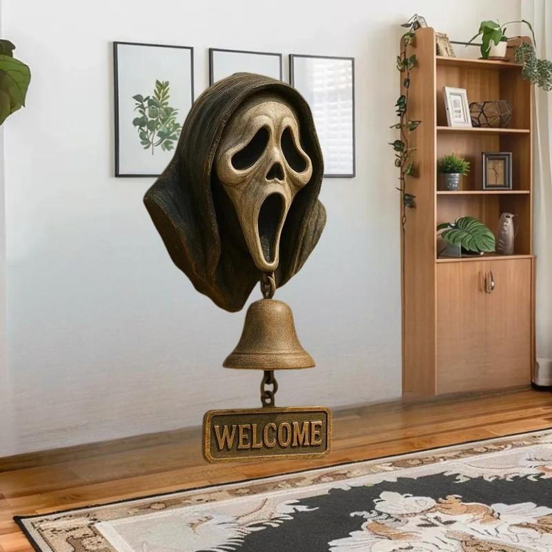 Metal Welcome Doorbell Vintage Halloween Dog Bell Interesting Hangable Manual Doorbell For Home Entrance Wall Mount Decor