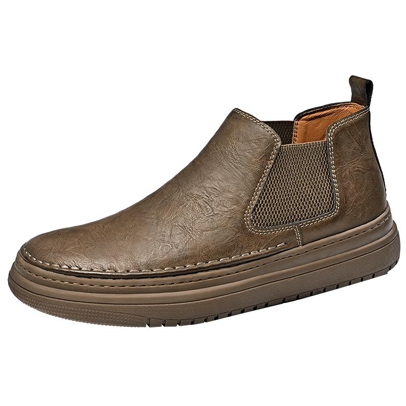 Fashion Leather Shoes Man Casual Loafers Luxury Design Slip On Male Dress Shoes Leisure Style Big Size Outdoor Wear-resistant Sole