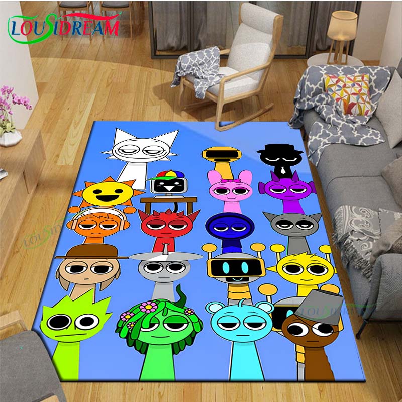 

Comforter Fashion S-Sprunki Incredibox Game Carpet Outdoor Rug Area Rug Non-Slip Carpet Bedroom Decor Carpet For Room Kid Gift Comforter (quilt)-EU Single(135*200cm)3pcs