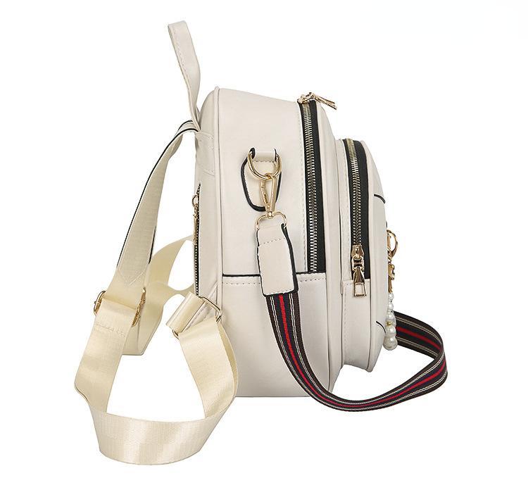 Jednoduchý dámský batoh Casual Taška přes rameno na zip Jednobarevný cestovní batoh