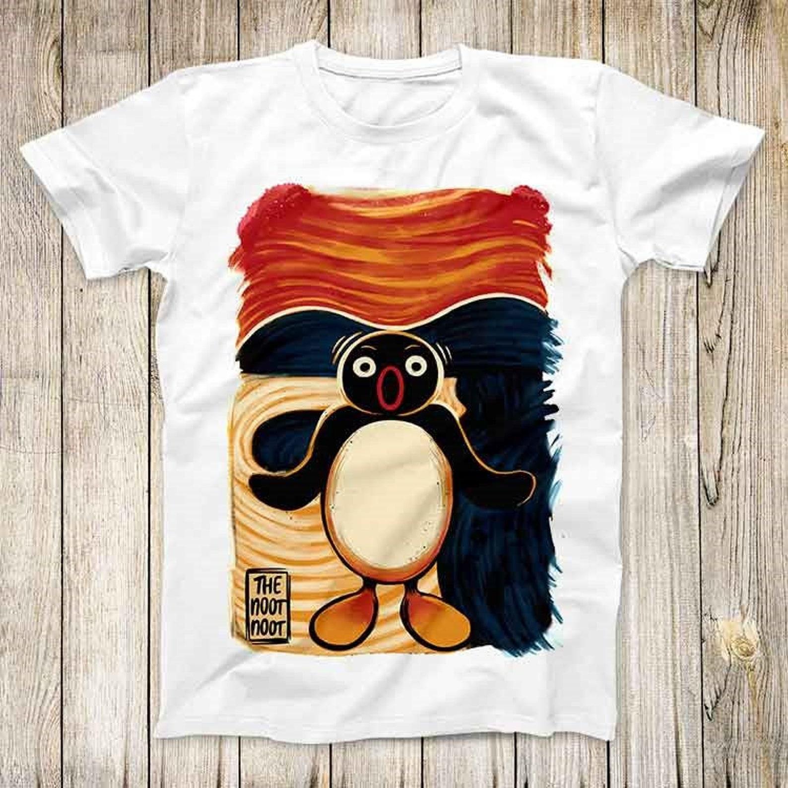 Noot Noot Madafakas Pingu Penguin Scream Funny Top Tee Best Cute Gift Men Women Unisex Retro Style T-Shirt 3172 XL