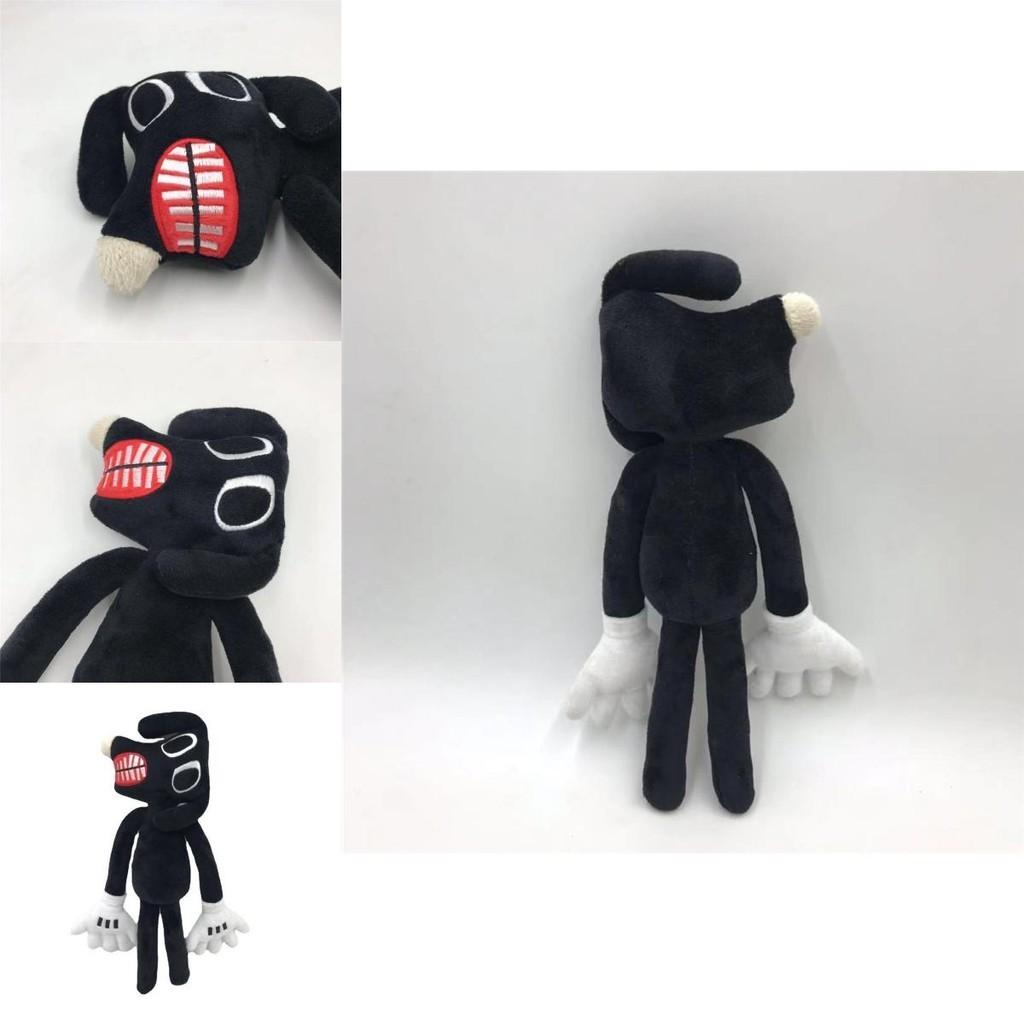 Siren Head Series Black Dog Plush Toy Crooked Neck Horror Stuffed Doll 30cm/11.8inch Height