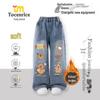 Capybara Kids' Fleece-Lined Straight Leg Jeans - New Autumn/Winter 2026 Style for Medium & Large Children