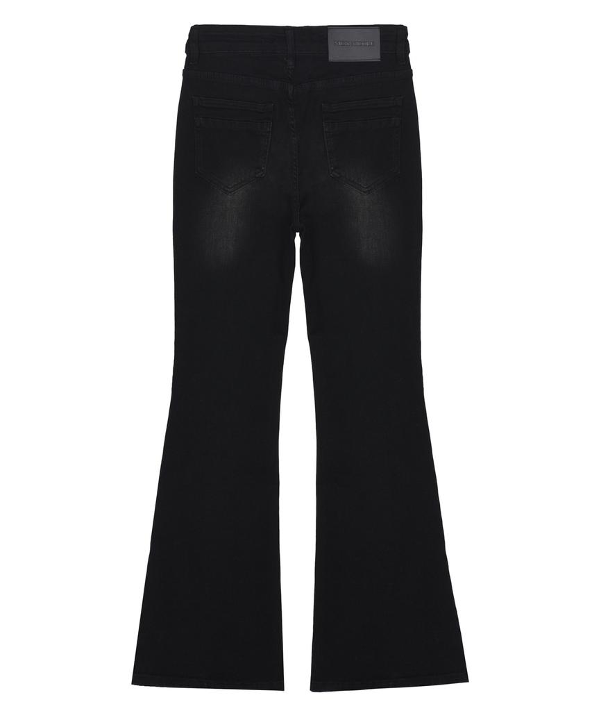 Nigaennikol Stud Bootscut Denim Pants_Black