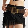 Edgy Studded Punk Belt With Adjustable Length Durability Synthetic Leather for Men and Women