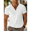 Men's Solid Color V-Neck Breathable Sweat-Wicking Casual Sports Lightweight Regular Short-Sleeve T-Shirt