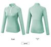 Women's Quick-Dry Long Sleeve Bodycon Sports Yoga Top with Half-Zip and Stand-Up Collar.