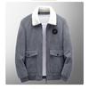 Autumn/Winter Men's Corduroy Lambskin Jacket, Loose, Thickened, Casual Lapel Men's Coat