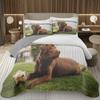 Copriletto Divertente per Cani Singolo Matrimoniale Kawaii Coperta Animale Cartone Animato Cani da Compagnia Set Biancheria da Letto Per Bambini e Bambine Copriletti Trapuntati Reversibili