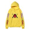 Hunter X Hunter XX Logo Hoodie Color Japanese Vertical Sleeve Print Black Anime Pullover Sweatshirt