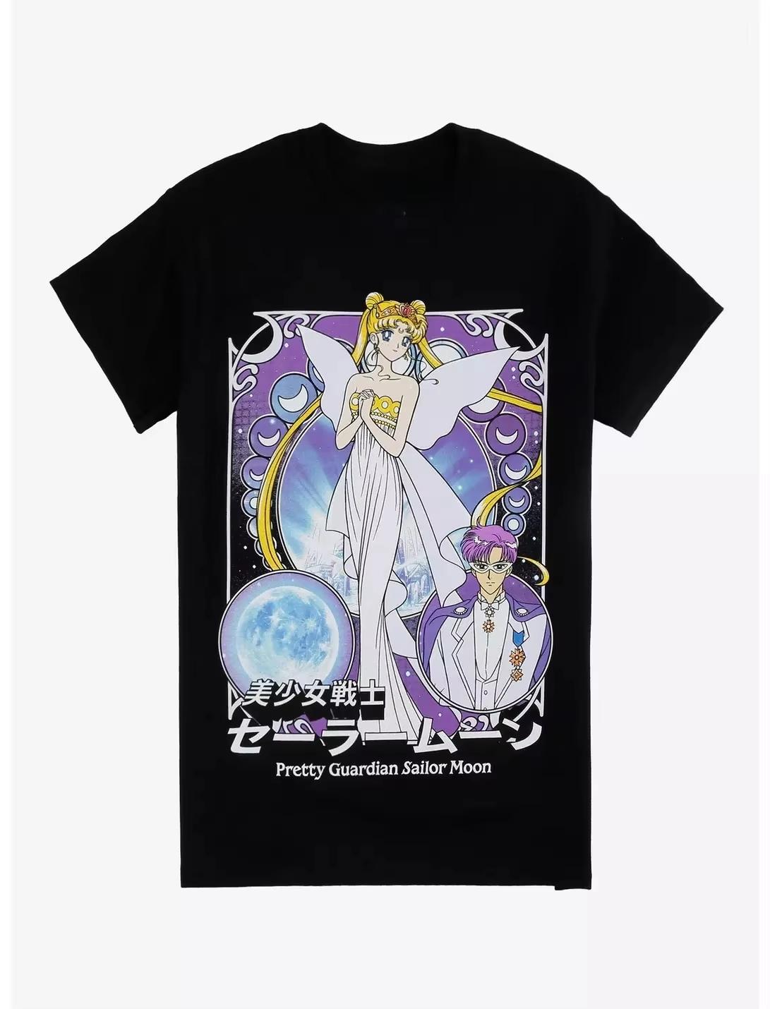 

Pretty Guardian Sailor Moon Neo Queen Serenity King Endymion Cotton TShirt Unisex and Women Fashion Casual Short Sleeve Shirt 4XL
