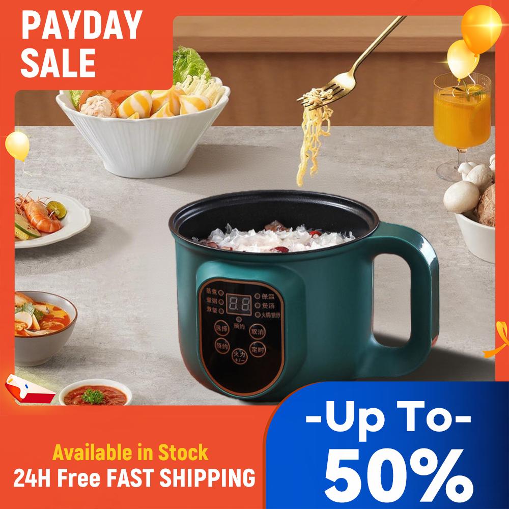 

Hot Pot Electric with Steamer Portable Nonstick Frying Pan Electric Cooking Pot for Ramen Noodles/Pasta/Egg/Soup/Oatmeal China Mainland