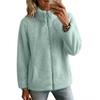 Women's Color Lined Zip Up Cardigan Jacket for Fall Winter Casual Wear