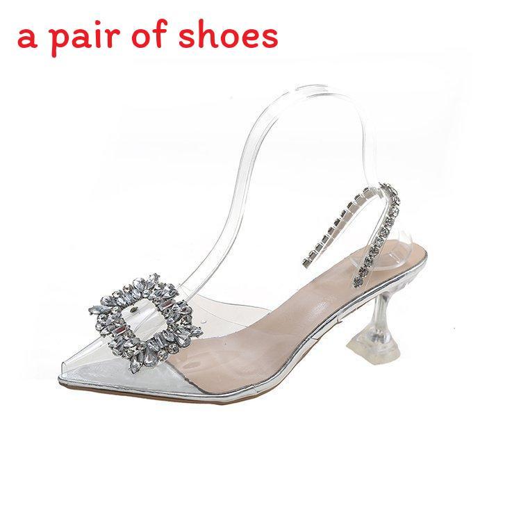Womens Summer Transparent Water Crystal Sandals With High Heels For Fashionable Outings